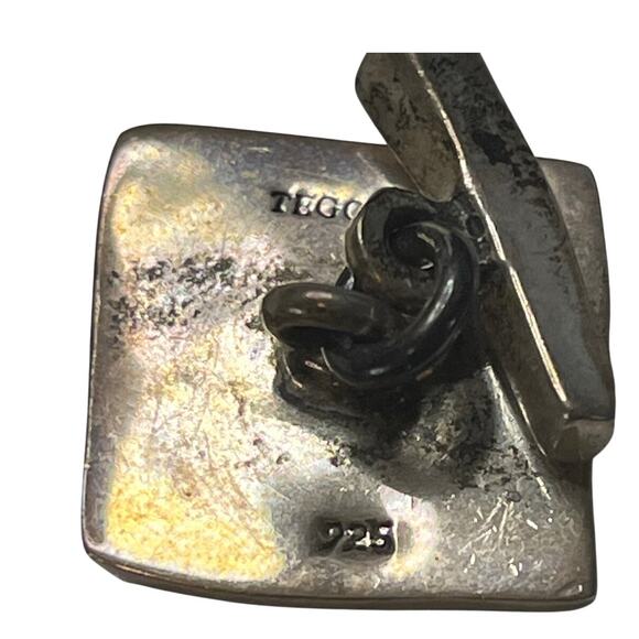 TEGO & Co. Sterling Silver Square Cufflink w/fingerprint detail - Picture 6 of 6